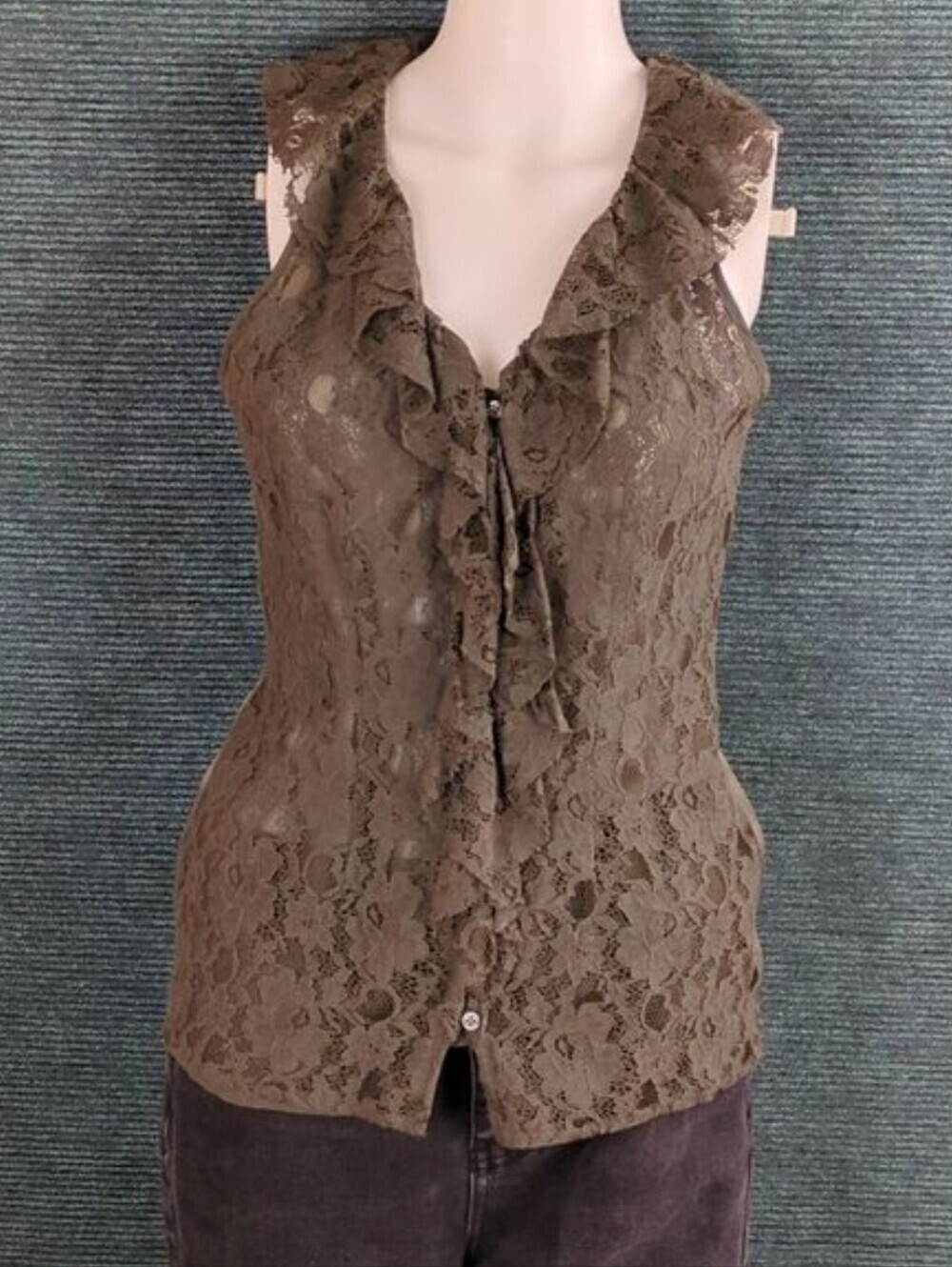 Banana Republic Lace Vest-Top Olive Green